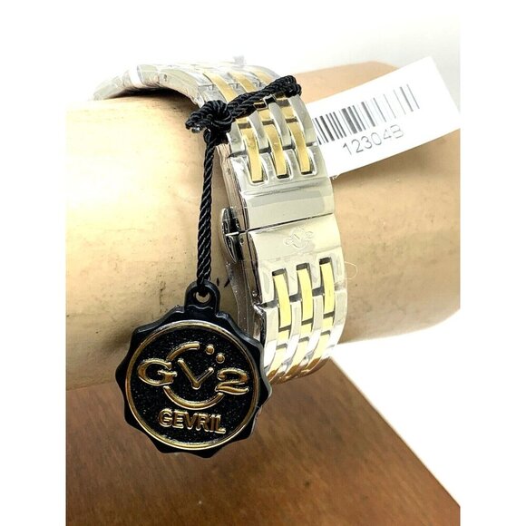 GV2 by Gevril Women's Watch 12304B Swiss Quartz Mother of Pearl Dial 2-Tone - Picture 9 of 13